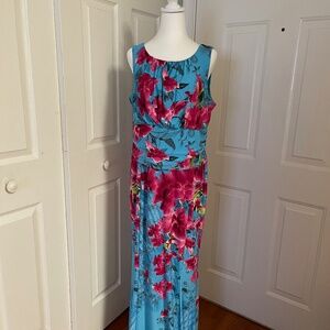 VENUS BLUE FLORAL MAXI DRESS SIZE L
